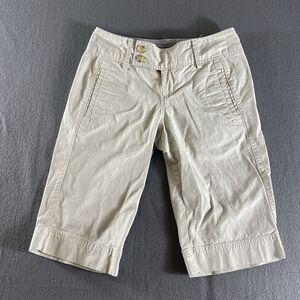 Eddie Bauer Shorts Womens 2 White Low Rise Bermuda Vashon Fit Stretch‎